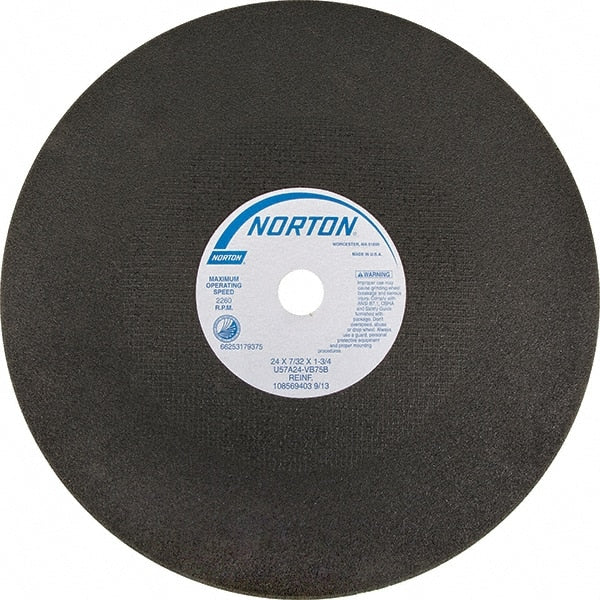 Norton - 24" Aluminum Oxide Cutoff Wheel - 7/32" Thick, 1-3/4" Arbor - Exact Tooling