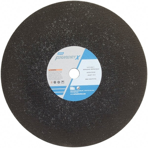 Norton - 16" Zirconia Alumina Cutoff Wheel - 5/32" Thick, 1" Arbor - Exact Tooling