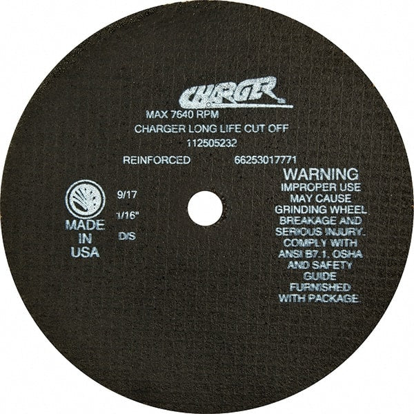 Norton - 8" Zirconia Alumina Cutoff Wheel - 1/16" Thick, 5/8" Arbor - Exact Tooling