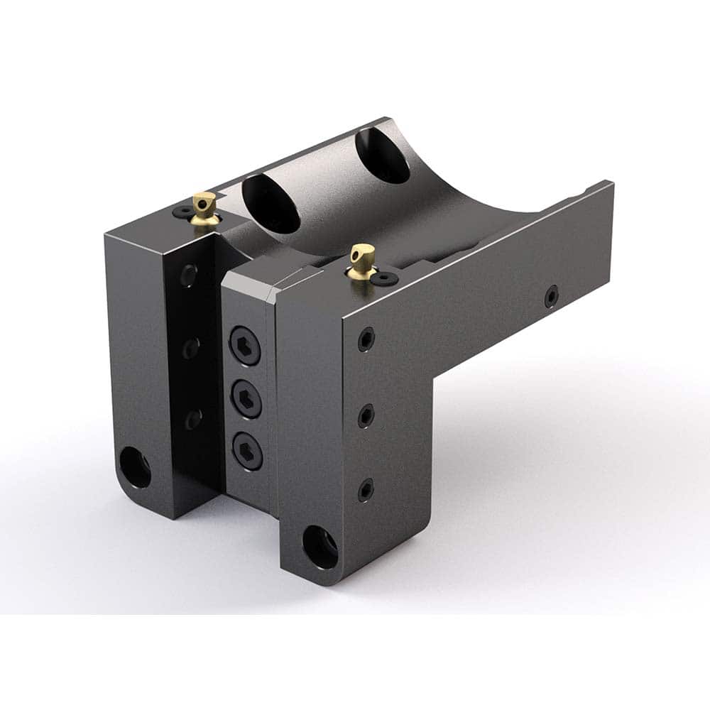 Global CNC Industries - Turret & VDI Tool Holders; Type: Mori OD Turning Block ; Clamping System: 102mm X 80mm ; Tool Axis: OD ; Through Coolant: No ; Outside Diameter (Decimal Inch): 1.2500 ; Additional Information: 4 Mounting Holes - Exact Tooling