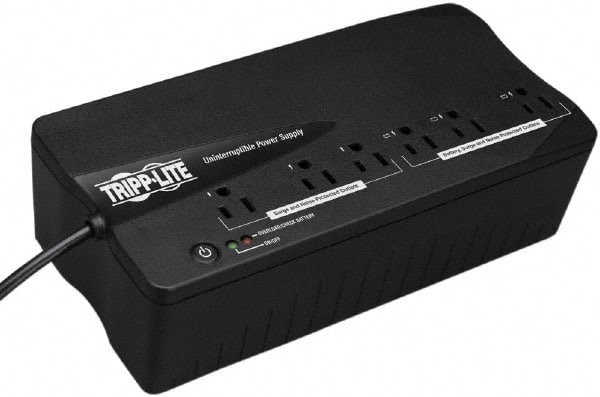 Tripp-Lite - 15 Amp, 350 VA, Flat Pack Mount Standby Backup Uninterruptible Power Supply - Backup 2-1/2 min with Full Load & 12 min with Half Load, 120 VAC Input & Output, 180 Watt Output, 1 Phases, 6 Outlets - Exact Tooling