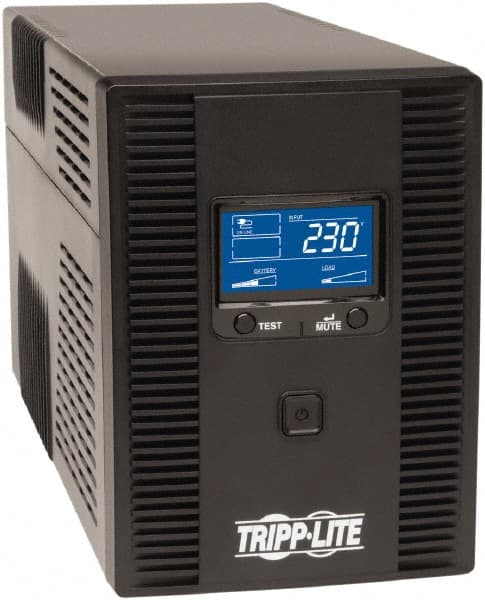 Tripp-Lite - 15 Amp, 1,500 VA, Tower Mount Line Interactive Backup Uninterruptible Power Supply - Backup 8 min with Full Load & 13 min with Half Load, 230 Volt Input & Output, 900 Watt Output, 1 Phases, 6 Outlets - Exact Tooling