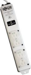 Tripp-Lite - 4 Outlets, 120 VAC15 Amps, 15' Cord, Power Outlet Strip - Floor, Keyhole Mount, 5-15 NEMA Configuration, 2-1/2" Strip - Exact Tooling