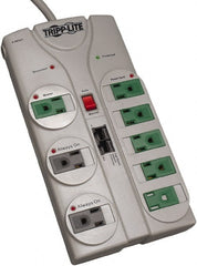 Tripp-Lite - 8 Outlets, 120 VAC15 Amps, 8' Cord, Power Outlet Strip - Floor, Keyhole Mount, 5-15 NEMA Configuration, 9.55" Strip - Exact Tooling