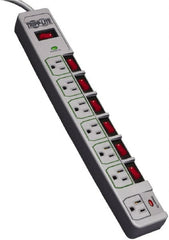 Tripp-Lite - 7 Outlets, 120 VAC15 Amps, 8' Cord, Power Outlet Strip - Floor, Keyhole Mount, 5-15 NEMA Configuration, 15" Strip - Exact Tooling