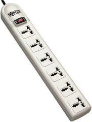 Tripp-Lite - 6 Outlets, 120 VAC10 Amps, 4' Cord, Power Outlet Strip - Floor, Keyhole Mount, British NEMA Configuration, 2-1/2" Strip - Exact Tooling