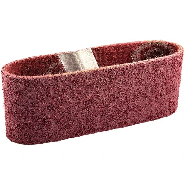 Norton - 3" Wide x 18" OAL, Aluminum Oxide Abrasive Belt - Aluminum Oxide, Fine, Nonwoven, Cloth Backing - Exact Tooling