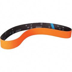 Norton - 2" Wide x 72" OAL, 40 Grit, Ceramic Abrasive Belt - Ceramic, Coated, Y Weighted Cloth Backing - Exact Tooling