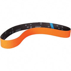 Norton - 2-1/2" Wide x 60" OAL, 40 Grit, Ceramic Abrasive Belt - Ceramic, Coated, Y Weighted Cloth Backing - Exact Tooling
