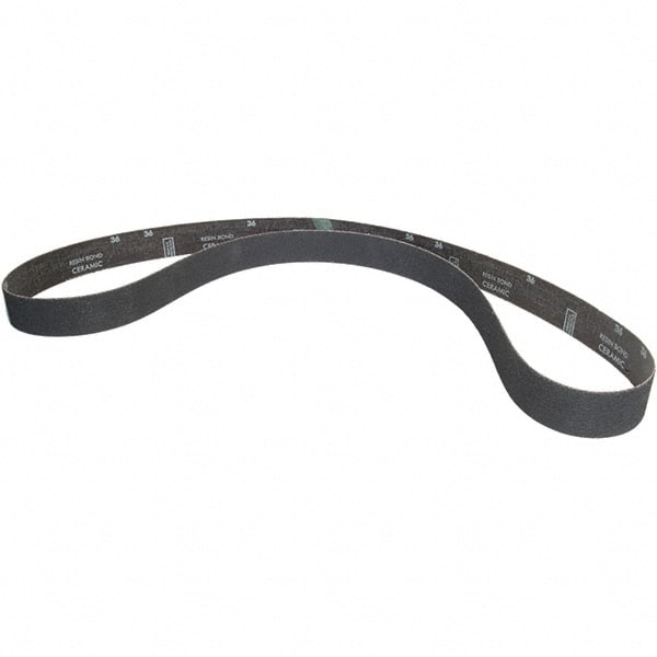 Norton - 2" Wide x 90" OAL, 36 Grit, Ceramic Abrasive Belt - Ceramic, Coated, H Weighted Cloth Backing - Exact Tooling
