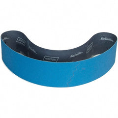 Norton - 4" Wide x 90" OAL, 60 Grit, Zirconia Alumina Abrasive Belt - Zirconia Alumina, Coated, X Weighted Paper Backing - Exact Tooling