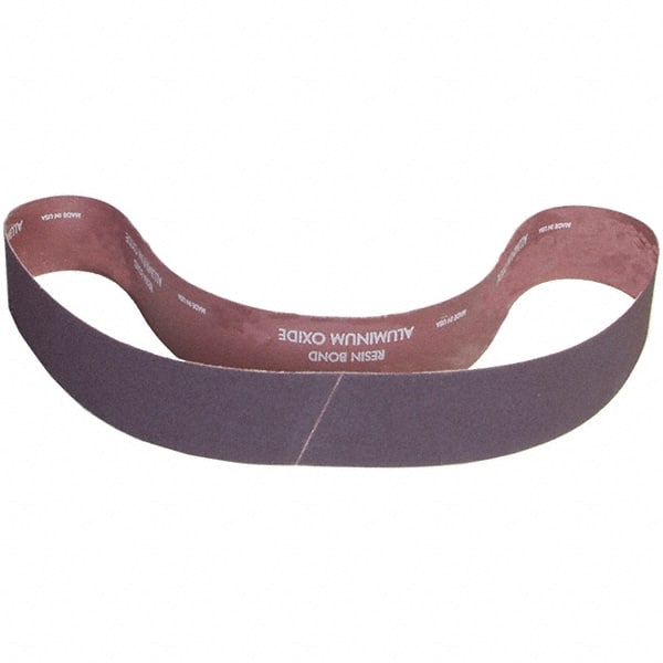 Norton - 3" Wide x 48" OAL, 80 Grit, Aluminum Oxide Abrasive Belt - Aluminum Oxide, Coated, X Weighted Cloth Backing - Exact Tooling