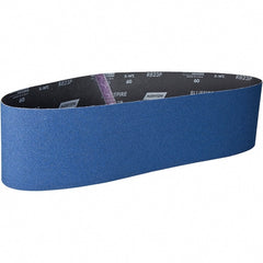 Norton - 6" Wide x 48" OAL, 150 Grit, Zirconia Alumina Abrasive Belt - Zirconia Alumina, Coated, X Weighted Cloth Backing - Exact Tooling