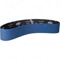 Norton - 4" Wide x 60" OAL, 120 Grit, Zirconia Alumina Abrasive Belt - Zirconia Alumina, Coated, X Weighted Cloth Backing - Exact Tooling