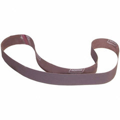 Norton - 2" Wide x 72" OAL, 220 Grit, Aluminum Oxide Abrasive Belt - Aluminum Oxide, Coated, X Weighted Cloth Backing - Exact Tooling