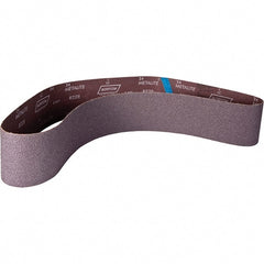 Norton - 4" Wide x 60" OAL, 100 Grit, Aluminum Oxide Abrasive Belt - Aluminum Oxide, Coated, X Weighted Cloth Backing - Exact Tooling