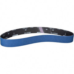 Norton - 2" Wide x 60" OAL, 120 Grit, Zirconia Alumina Abrasive Belt - Zirconia Alumina, Coated, X Weighted Cloth Backing - Exact Tooling