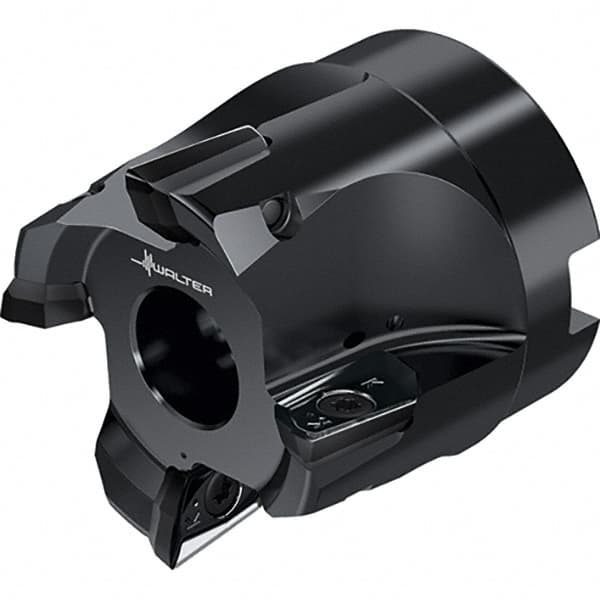 Walter - 5 Inserts, 63mm Cut Diam, 22mm Arbor Diam, Indexable Square-Shoulder Face Mill - 0° Lead Angle, 50mm High, Through Coolant, Series M2131-B1 - Exact Tooling