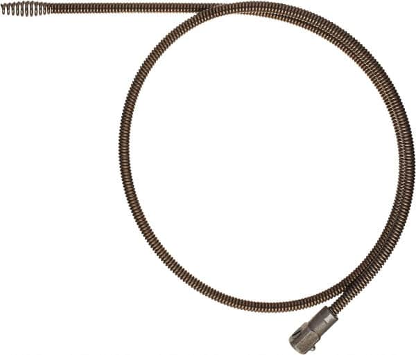 Milwaukee Tool - 0.3333" x 4' Drain Cleaning Machine Cable - Bulb Auger, 2" to 4" Pipe, Use with Milwaukee Urinal Augers - Exact Tooling