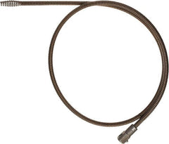 Milwaukee Tool - 0.3333" x 4' Drain Cleaning Machine Cable - Bulb Auger, 2" to 4" Pipe, Use with Milwaukee Urinal Augers - Exact Tooling