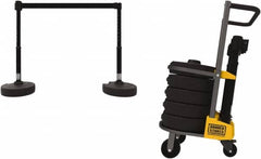 Banner Stakes - 42-1/2" High Plastic Pedestrian Barrier - 15' Long Rope - Exact Tooling