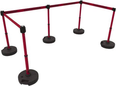 Banner Stakes - 42" High Plastic Pedestrian Barrier - 15' Long Rope - Exact Tooling