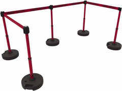 Banner Stakes - 42" High Plastic Pedestrian Barrier - 15' Long Rope - Exact Tooling