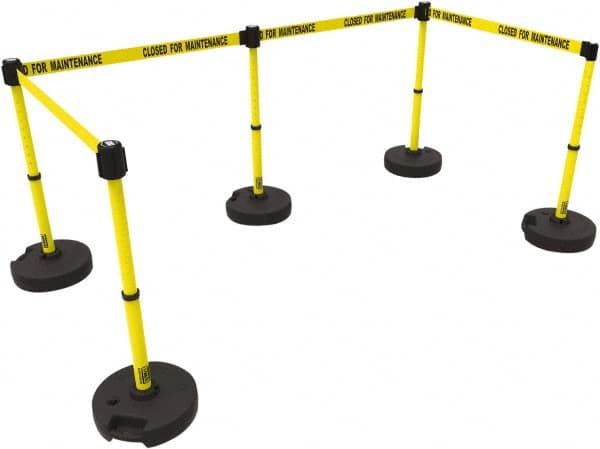 Banner Stakes - 42" High Plastic Pedestrian Barrier - 15' Long Rope - Exact Tooling