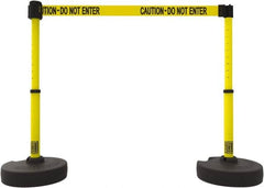 Banner Stakes - 42" High Plastic Pedestrian Barrier - 15' Long Rope - Exact Tooling