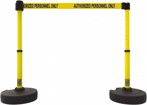 Banner Stakes - 42" High Plastic Pedestrian Barrier - 15' Long Rope - Exact Tooling