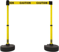 Banner Stakes - 42" High Plastic Pedestrian Barrier - 15' Long Rope - Exact Tooling