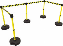 Banner Stakes - 42" High Plastic Pedestrian Barrier - 15' Long Rope - Exact Tooling