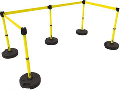 Banner Stakes - 42" High Plastic Pedestrian Barrier - 15' Long Rope - Exact Tooling