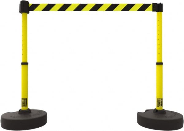 Banner Stakes - 42" High Plastic Pedestrian Barrier - 15' Long Rope - Exact Tooling