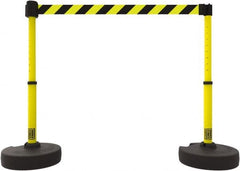 Banner Stakes - 42" High Plastic Pedestrian Barrier - 15' Long Rope - Exact Tooling