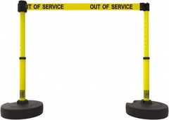 Banner Stakes - 42" High Plastic Pedestrian Barrier - 15' Long Rope - Exact Tooling