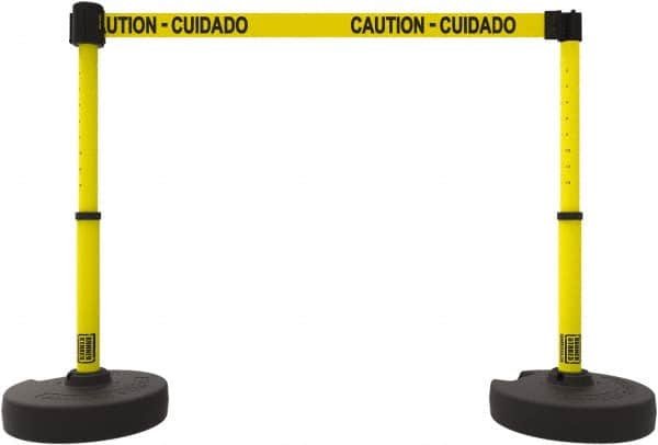 Banner Stakes - 42" High Plastic Pedestrian Barrier - 15' Long Rope - Exact Tooling