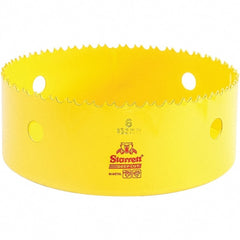 Starrett - 6" Diam, 2" Cutting Depth, Hole Saw - High Speed Steel Saw, Toothed Edge - Exact Tooling