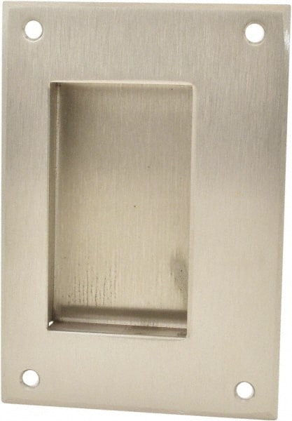 Hager - 3-1/2" Overall Width x 5" Overall Height, 3/4" Recess Depth, Recessed Pull - Stainless Steel, 3-1/16" Recess Height x 1-3/4" Recess Width, 2-13/16" Center to Center - Exact Tooling