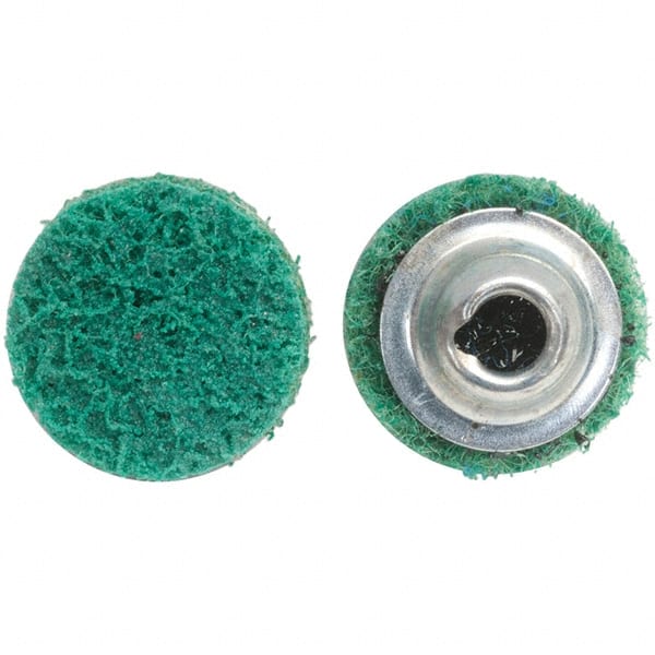 Norton - 4" Disc Diam, Aluminum Oxide Quick Change Disc - Type S Attaching System, Nonwoven, Green, Fine Grade, 15,000 RPM - Exact Tooling