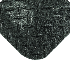 Diamond Plate with GritWorks Floor Mat - 3' x 5' x 15/16" Thick - (Black Diamond Plate Sponge Cote Coating) - Exact Tooling