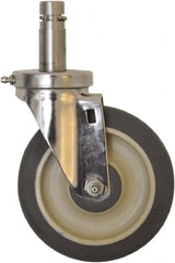 Eagle MHC - 5" Diam x 1-1/4" Wide x 8-1/4" OAH Stem Mount Swivel Caster - Polyurethane, 300 Lb Capacity, Sealed Precision Ball Bearing, 1" Round Stem - Exact Tooling