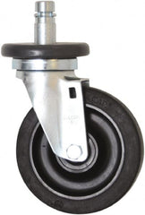 Eagle MHC - 5" Diam x 1-1/4" Wide x 8-1/4" OAH Stem Mount Swivel Caster - Rubber, 300 Lb Capacity, Plain Bearing, 1" Round Stem - Exact Tooling