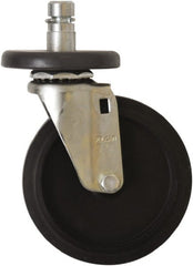 Eagle MHC - 5" Diam x 1" Wide x 7-3/4" OAH Stem Mount Swivel Caster - Rubber, 125 Lb Capacity, Plain Bearing, 1" Round Stem - Exact Tooling