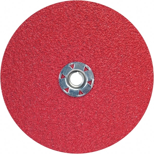 Norton - 7" Diam 5/8-11 Threaded Hole 60 Grit Fiber Disc - Ceramic Alumina, 8,600 Max RPM - Exact Tooling