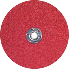 Norton - 7" Diam 5/8-11 Threaded Hole 60 Grit Fiber Disc - Ceramic Alumina, 8,600 Max RPM - Exact Tooling