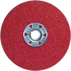 Norton - 4-1/2" Diam 5/8-11 Threaded Hole 50 Grit Fiber Disc - Ceramic Alumina, 11,000 Max RPM - Exact Tooling