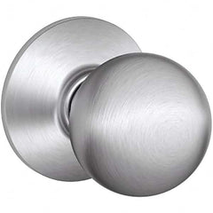 Schlage - 1-3/8 to 1-3/4" Door Thickness, Satin Chrome Passage Knob Lockset - Exact Tooling