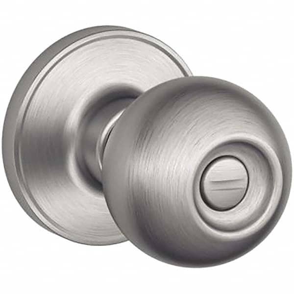 Schlage - 1-3/8 to 1-3/4" Door Thickness, Satin Stainless Steel Privacy Knob Lockset - Exact Tooling