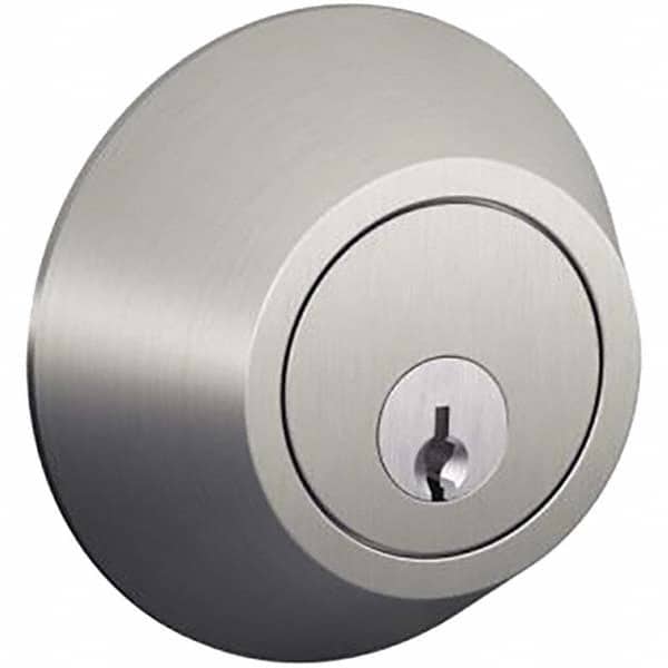 Schlage - 1-5/8 to 1-3/4" Door Thickness, Satin Nickel Finish, Single Cylinder Deadbolt - Exact Tooling